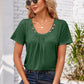 Decorative Button Scoop Neck T-Shirt