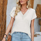 V-Neck Petal Sleeve T-Shirt