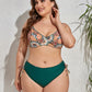 Sammi Plus Size Printed V-Neck Drawstring Bikini Set