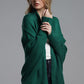 One Size Dolman Sleeve Open Front Ribbed Trim Longline Cardigan