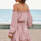 Frill Off-Shoulder Flounce Sleeve Dress