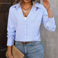 Striped Button Up Long Sleeve Shirt