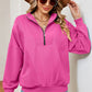 Half Zip Dropped Shoulder Sweatshirt