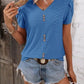 Eyelet V-Neck Petal Sleeve T-Shirt