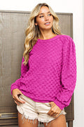 BiBi Round Neck Brushed Checker Top - Brand BiBi *