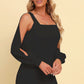 Women's Square Neck Split Sleeve Mini Dress