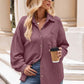 Collared Neck Dropped Shoulder Shirt