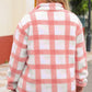 Plus Size Plaid Half Snap Long Sleeve Sweatshirt