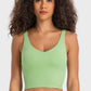 Deep V-Neck Crop Sports Bra in Assorted Colors