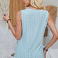 Eyelet Decorative Button V-Neck Tank