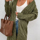 Cable-Knit Button Down Cardigan with Pockets