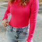 Malibu Dreams High Neck Long Sleeve Ribbed Top