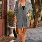 Collared Neck Button-Up Cardigan with Pockets