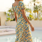 Women's Floral Short Sleeve Split Hem Dress