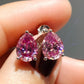 2 Carat Teardrop Moissanite Platinum-Plated Stud Earrings