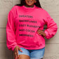 Simply Love SEASONAL Full Size Letter Graphic Round Neck Sweatshirt