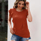 Ruffled Round Neck Cap Sleeve T-Shirt