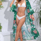 Floral Tie Waist Duster Cover Up