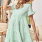 BiBi Ruffled Hem Short Sleeve Tiered Dress - Brand BiBi