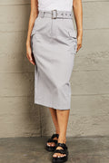HYFVE Professional Poise Buckled Midi Skirt *