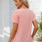 Decorative Button Scoop Neck T-Shirt