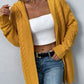 Cable-Knit Dropped Shoulder Hooded Cardigan