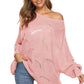 Full Size Round Neck Long Sleeve Openwork Sweater