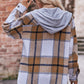 Full Size Plaid Dropped Shoulder Hooded Jacket