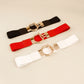 Circle Shape Buckle Zinc Alloy Buckle PU Leather Belt