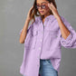 Full Size Dropped Shoulder Raw Hem Jacket