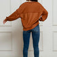 Exposed Seam Half Button Long Sleeve Sweatshirt