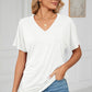 Ruched V-Neck Short Sleeve T-Shirt
