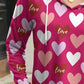 Heart Drawstring Dropped Shoulder Hoodie