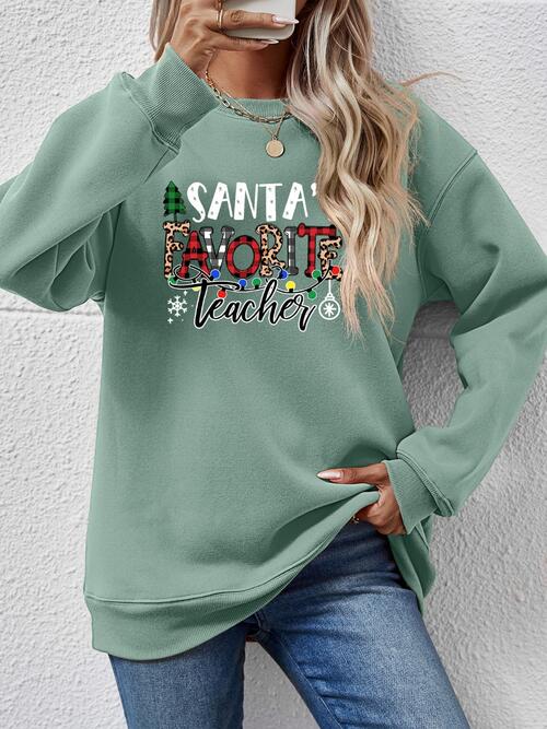 Christmas Themed Letter Graphic Sweatshirt