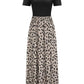 Leopard Round Neck Cold Shoulder Dress