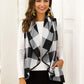LakenLea Full Size Plaid Open Front Sleeveless Cardigan