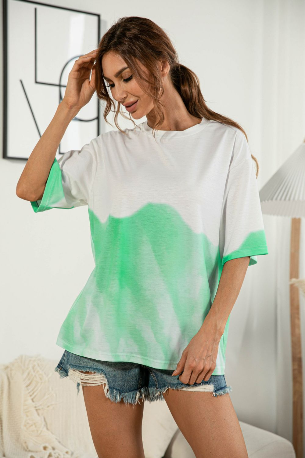 Women's Tie-Dye Round Neck Tee Shirt