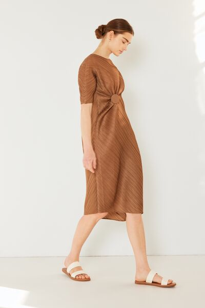 Marina West Swim Pleated Dolman Sleeve Dress *