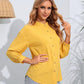 Malibu Dreams Mock Neck Buttoned Long Sleeve Shirt