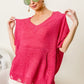BiBi Distressed Hem V-Neck Slit Sweater