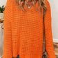 LoversLane Openwork Round Neck Long Sleeve Sweater
