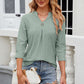 Eyelet Notched Knit Jacquard Top