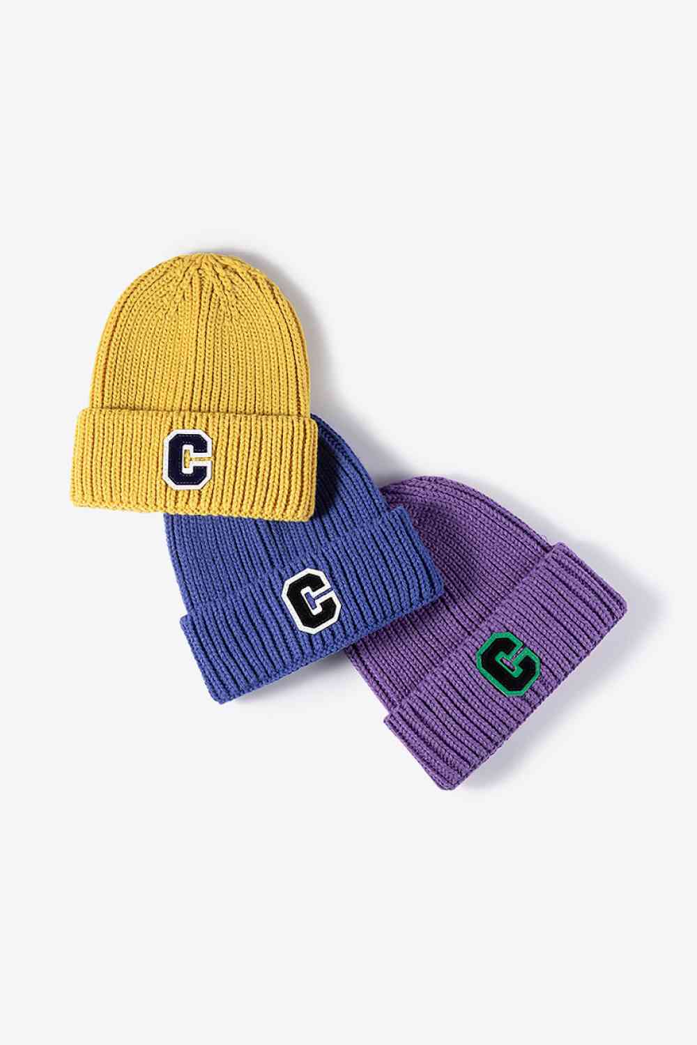 CHIC HATZ Letter C Patch Cuffed Beanie