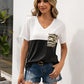 Women's Bryony Color Block V-Neck Short Sleeve Tee