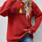 Round Neck Christmas Themed Graphic Long Sleeve Sweatshirt