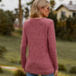 Full Size Ribbed V-Neck Long Sleeve Tee