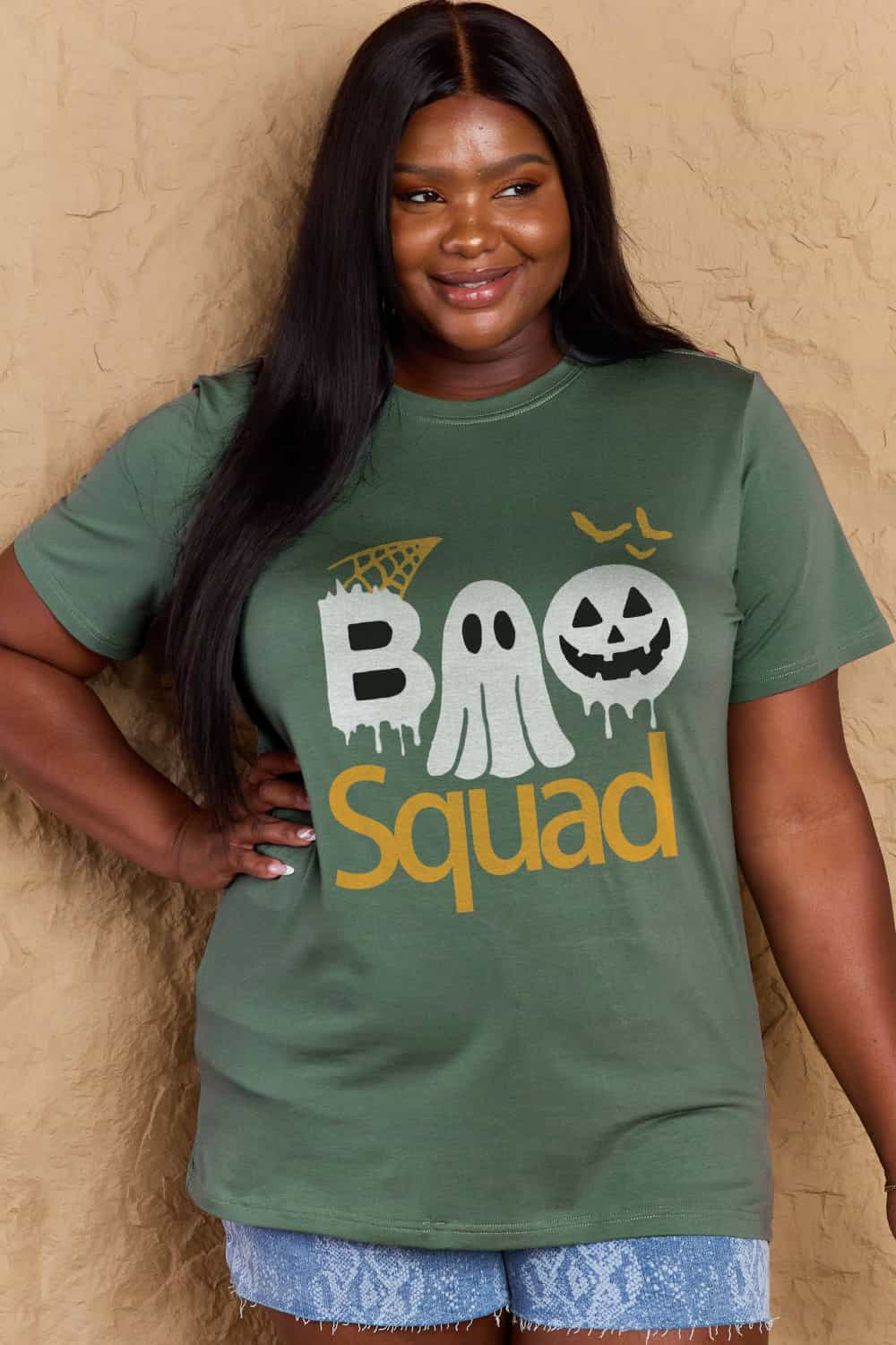 Simply Love Halloween Full Size BOO SQUAD Graphic Cotton T-Shirt