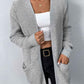 ZeldaMarie Rib-Knit Open Front Pocketed Cardigan