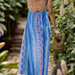 Backless Printed Surplice Cami Dress