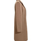Collared Neck Button Up Long Sleeve Camel Brown Coat